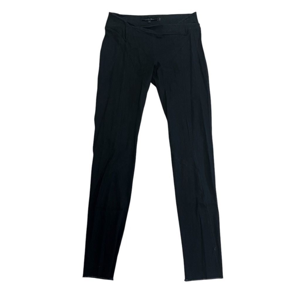 Urban Zen Womens Twill Fringe Skinny Pants Black‎ Moto sz 12 Linen Blend Stretch